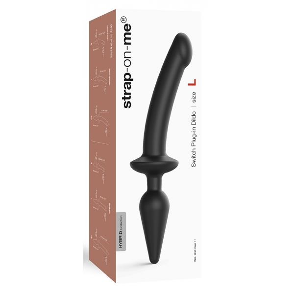 Plug Dildo Switch Strap-On-Me XXL 18 x 4cm Zwart