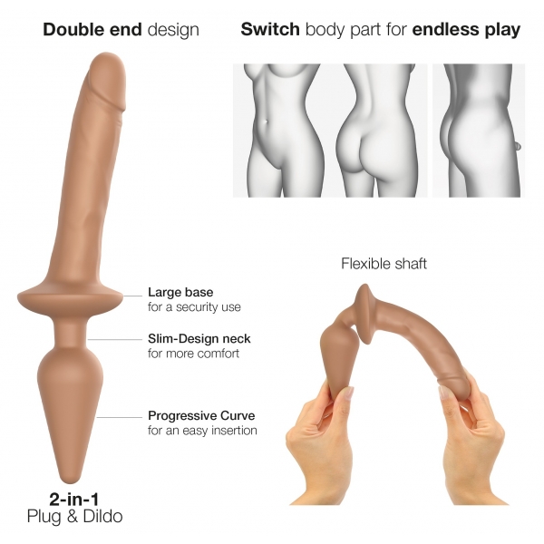 Plug Dildo Switch Realistico Strap-On-Me XXL 18 x 4 cm