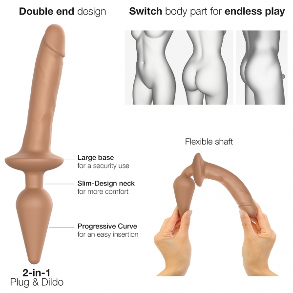 Plug Dildo Switch Realistische Strap-On-Me S 13 x 2,8cm