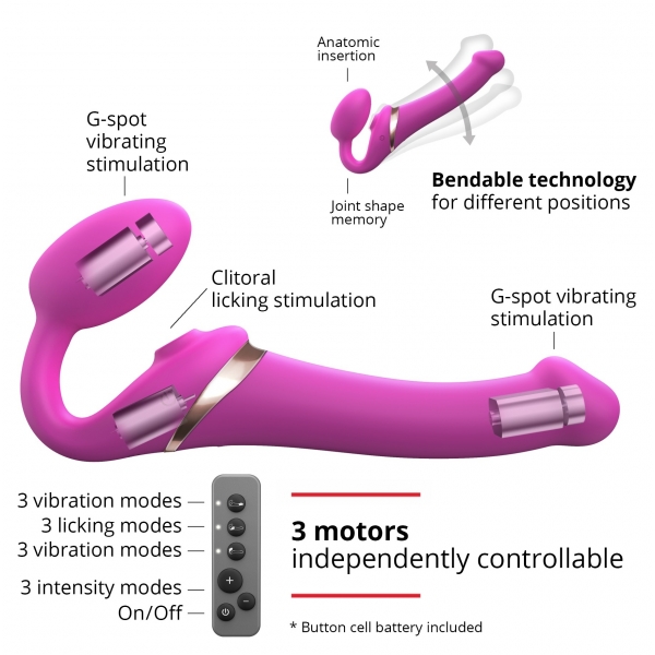 Dildo Multi Orgasmo Strap-On-Me S 14,5 x 3,4 cm Fucsia