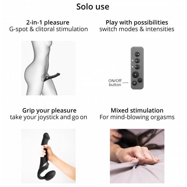 Dildo Multi Orgasm Strap-On-Me L 15.5 x 4.2cm Schwarz