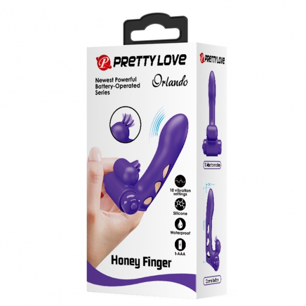 Orlando Pretty Love Manicotto vibrante per dita 9,5 x 2,6 cm Viola