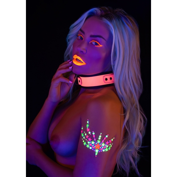 Glow Pink Taboom collar-leash