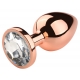 Rose Gold Anal Plug With Diamond CLEAR S