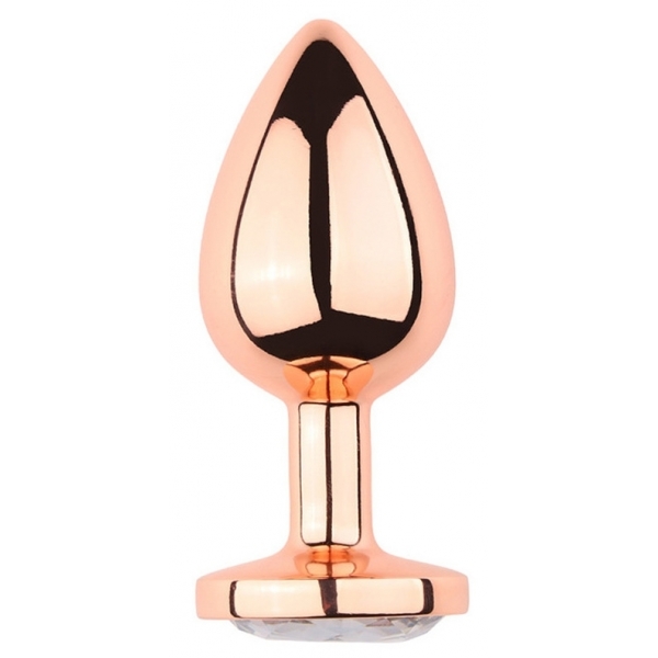 Rose Gold Anal Plug With Diamond CLEAR S