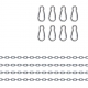 Set of 4 chains and 8 metal carabiners