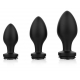 Rosa Silicone Butt Plug Set BLACK