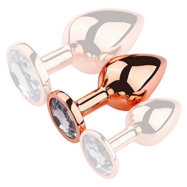 Plug Bijou anal PinkyGold M 7,5 x 3,3 cm Bijou trasparente