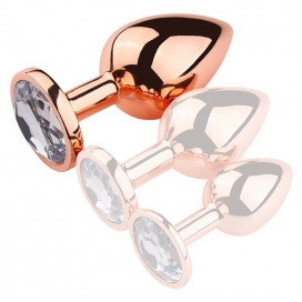 MyPlayToys Rose Gold Anal Plug With Diamond CLEAR L