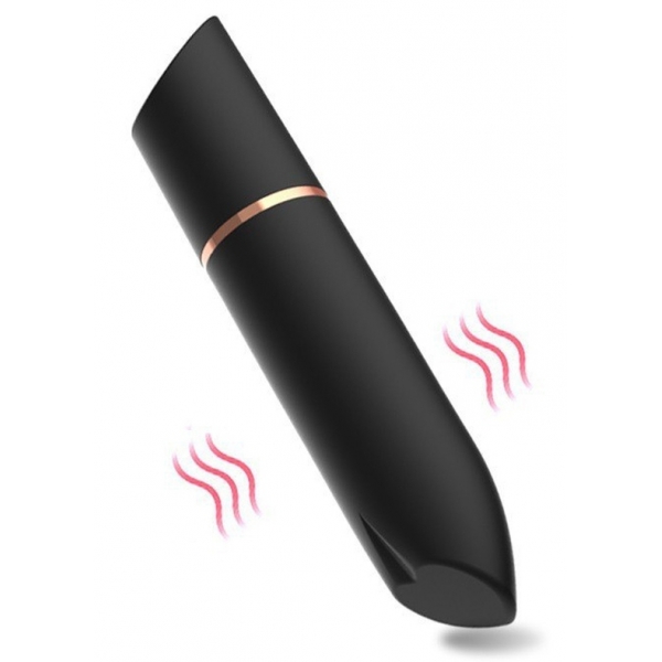 Mini Lápiz Labial Vibro Corazón 9cm Negro