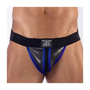 Mr B - Mister B Mister B Neopreen Jockstrap Zwart-Blauw