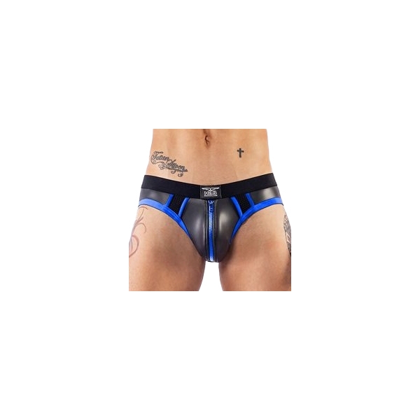 Neoprene Jockstrap Jock Brief Mr B Preto-Azul