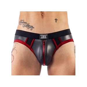 Mr B - Mister B Mister B Neoprene Jock Brief Black Red