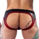 Mister B Neoprene Jock Brief Black Red