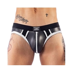 Mr B - Mister B Neoprene Jockstrap Jock Brief Mr B Preto-Branco