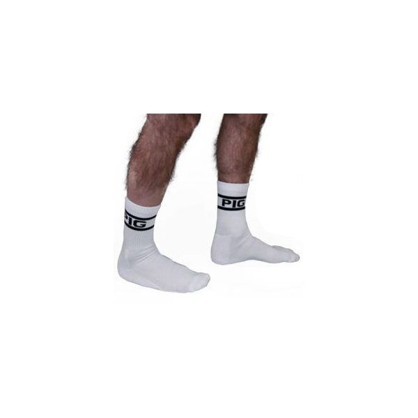 White socks PIG x 2 Pairs