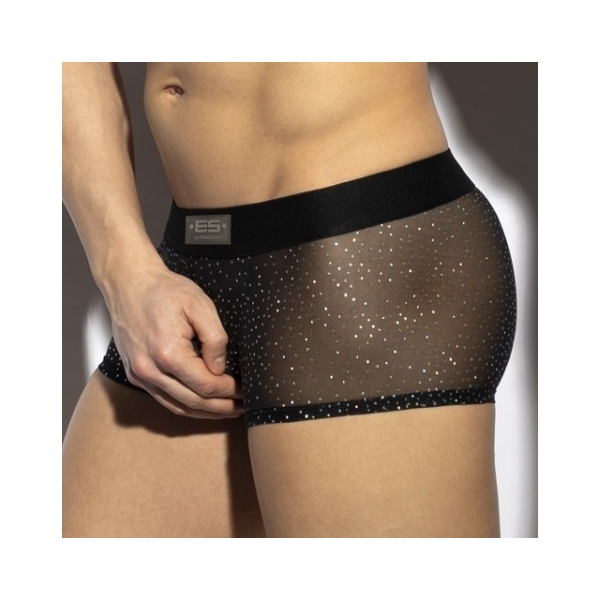 Sexy Boxer Glitter Net Black