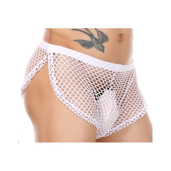 Ogusto Sexy Fishnet Shorts Blanco