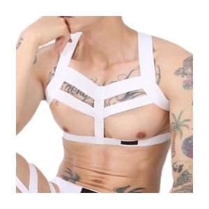 MenSexyWear Multi Band elastic harness White
