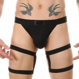 MenSexyWear String mit elastischen Bändern Clelio Schwarz
