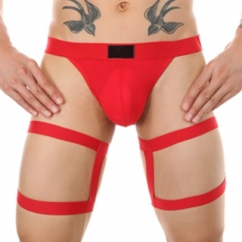 MenSexyWear Red Clelio thong with elastic bands