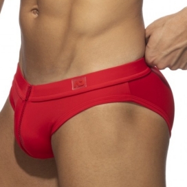 Allover Zip swim trunks Red