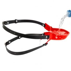 Water Cup Gag With Strap Red