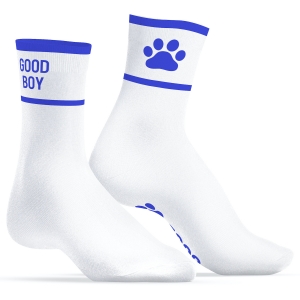 Kinky Puppy Socks Good Boy Socks White-Blue