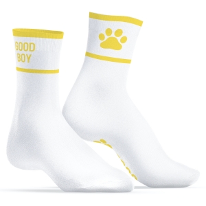 Kinky Puppy Socks Meias Good Boy Branco-Amarelo