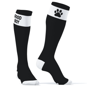 Kinky Puppy Socks Big Good Boy High Socks Black