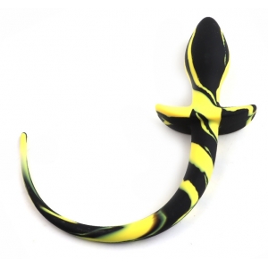 Kinky Puppy Plug Dog Tail 7.5 x 3.1cm Black-Yellow