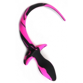 Kinky Puppy Dog Tail Silicone Butt Plug -Double Color ROSE