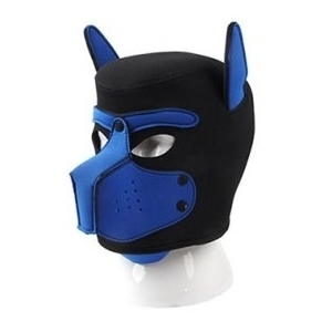 Kinky Puppy Camouflage Dog Bondage Hood BLUE