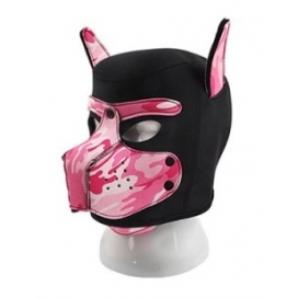 Kinky Puppy Puppy Neoprene Dog On Mask Black-Camouflage Pink