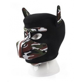 Máscara de neoprene para cão para cachorro Preto-Camuflagem