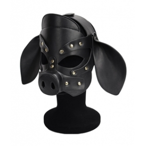 Kinky Puppy Pig Bondage Hood BLACK