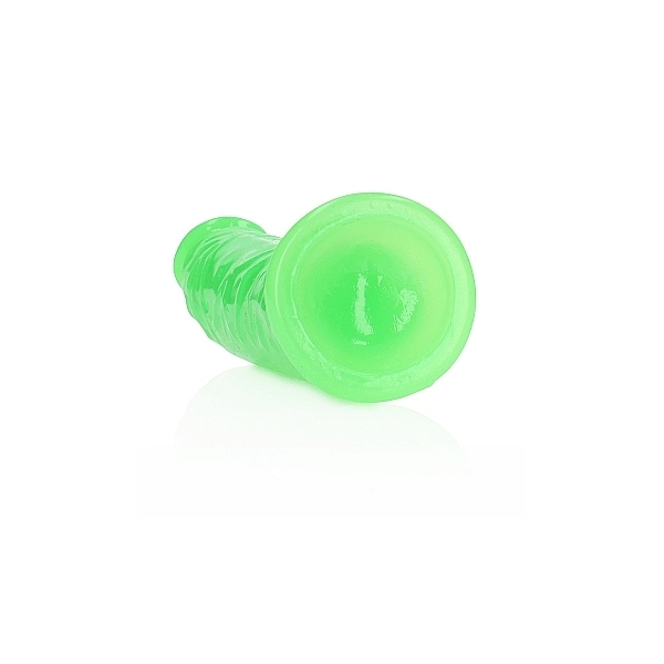 Slim Realistic Dildo with Suction Cup - Glow in the Dark - 6'' / 15,5 cm