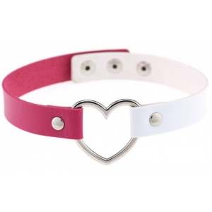 Joy Jewels Collar Dúo Corazón Fucsia-Blanco