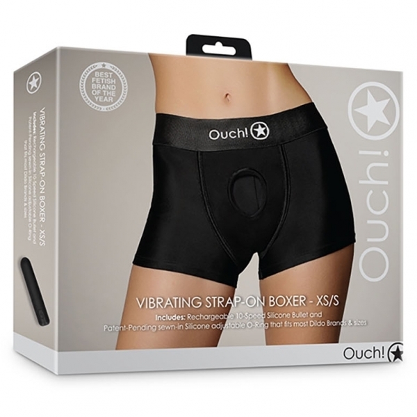 Vibrating Strap-On Boxer Black