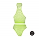 Fluo Green Mesh Bustier and Panty Set