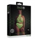 Conjunto de corpete e cueca em malha verde fluorescente