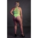 Fluo Green Mesh Bustier and Panty Set