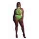 Fluo Green Mesh Bustier and Panty Set