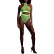 Fluo Green Mesh Bustier and Panty Set