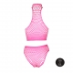 Fluo Pink Bustier and Mesh Panty Set