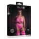 Fluorescent Pink 2-Piece Bustier and Suspender Belt Set