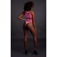 Fluo Pink Grecian-neck bodysuit