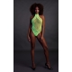 Fluo Green Halter Net Bodysuit