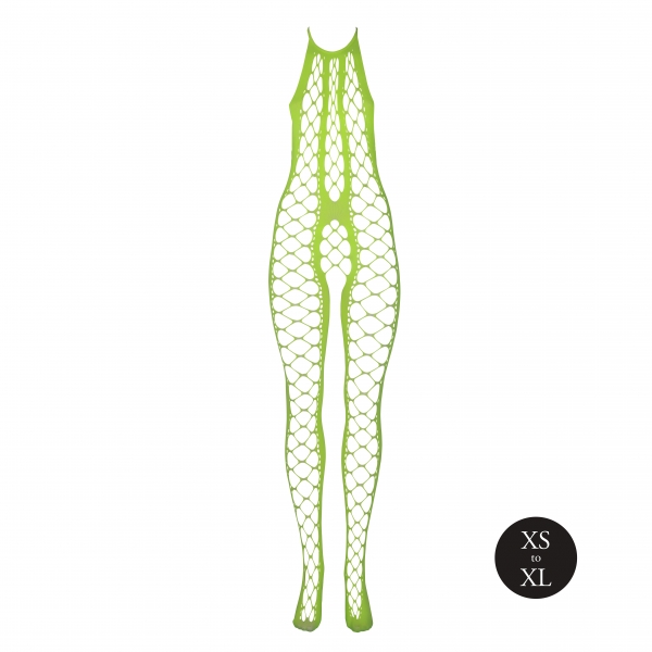 Mono verde fluorescente de malla y halter