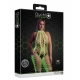 Mono verde fluorescente de malla y halter